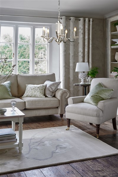 (image for) Laura Ashley Carson 5lt Chandelier Cut Glass & Polished Nickel